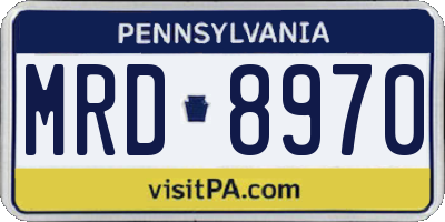 PA license plate MRD8970