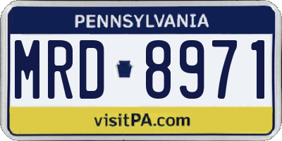 PA license plate MRD8971