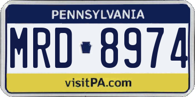 PA license plate MRD8974
