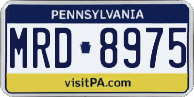 PA license plate MRD8975