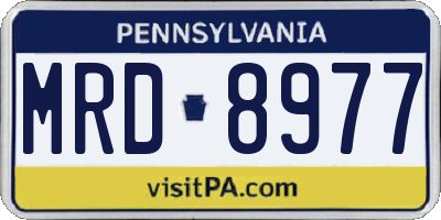 PA license plate MRD8977