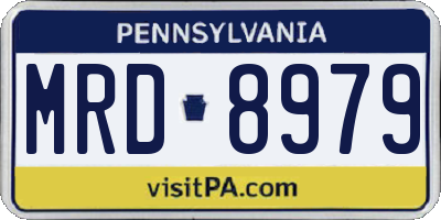 PA license plate MRD8979