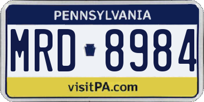 PA license plate MRD8984