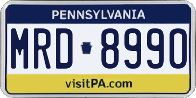 PA license plate MRD8990