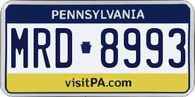 PA license plate MRD8993