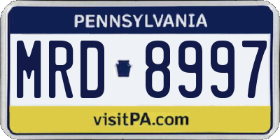 PA license plate MRD8997