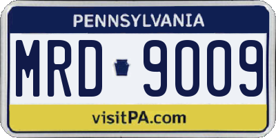 PA license plate MRD9009