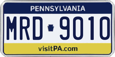 PA license plate MRD9010