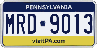 PA license plate MRD9013