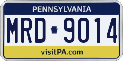 PA license plate MRD9014