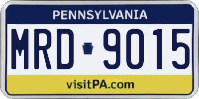 PA license plate MRD9015