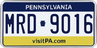 PA license plate MRD9016