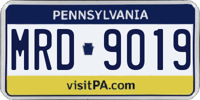 PA license plate MRD9019