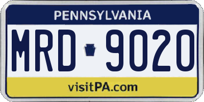 PA license plate MRD9020