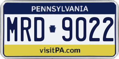 PA license plate MRD9022