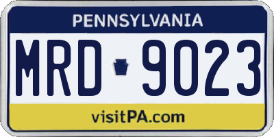 PA license plate MRD9023