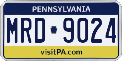 PA license plate MRD9024