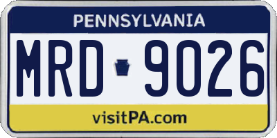 PA license plate MRD9026