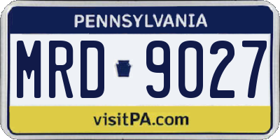 PA license plate MRD9027