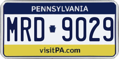 PA license plate MRD9029
