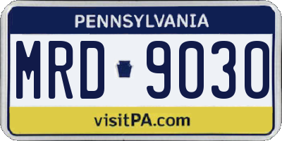 PA license plate MRD9030