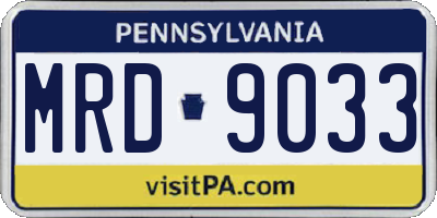 PA license plate MRD9033