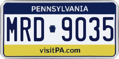 PA license plate MRD9035