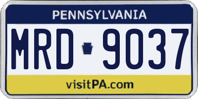 PA license plate MRD9037