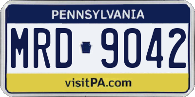 PA license plate MRD9042