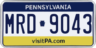 PA license plate MRD9043
