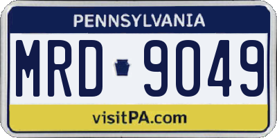PA license plate MRD9049