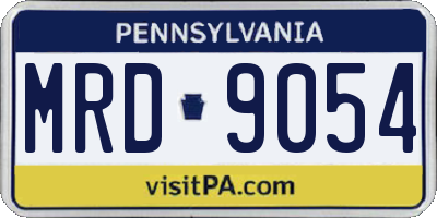 PA license plate MRD9054