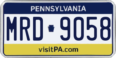 PA license plate MRD9058