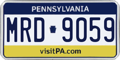 PA license plate MRD9059
