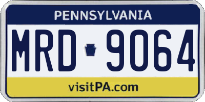PA license plate MRD9064