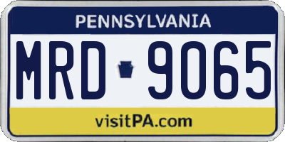 PA license plate MRD9065