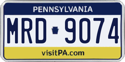 PA license plate MRD9074