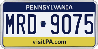 PA license plate MRD9075