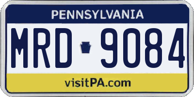 PA license plate MRD9084