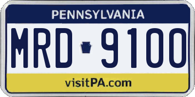 PA license plate MRD9100