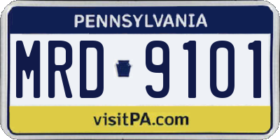 PA license plate MRD9101