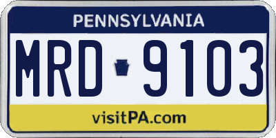 PA license plate MRD9103