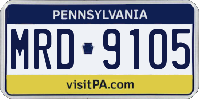 PA license plate MRD9105