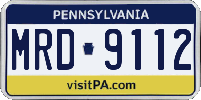 PA license plate MRD9112