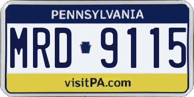 PA license plate MRD9115