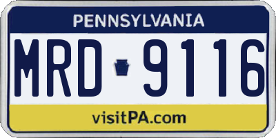PA license plate MRD9116