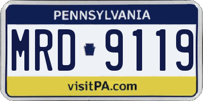 PA license plate MRD9119