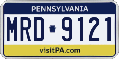 PA license plate MRD9121