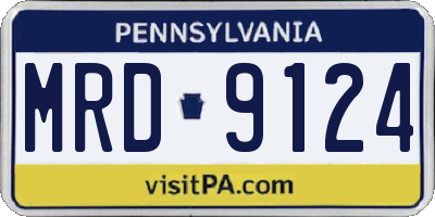 PA license plate MRD9124