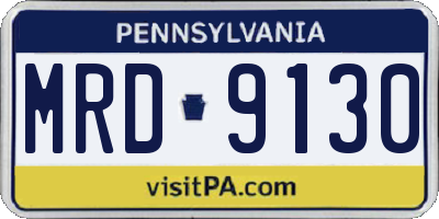 PA license plate MRD9130